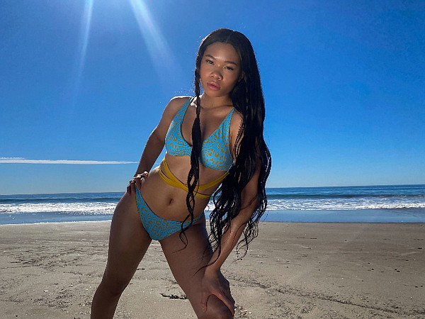 Storm Reid has launched her second collaboration under her Storm Reid x Pacsun ArashiBlu Collection. The latest drop features bold jewel tones and new swim fabrications and are adorned with different hardware such as silver and gold beads. Image: Pacsun