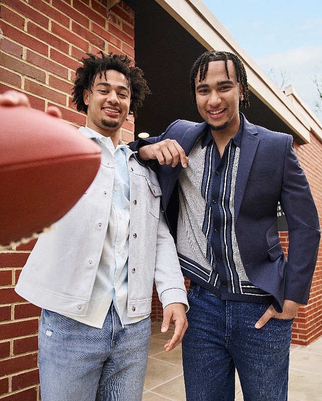 Columbus, Ohio-based Express has announced Ohio State University football players CJ Stroud and Jaxon Smith-Njigba as the brand's first collegiate athlete style ambassadors. Image: Express
