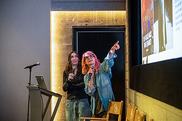 Here|After launched June 13 at NeueHouse Hollywood, providing an opportunity for denim professionals such as Denim Dudes’ Amy Leverton (right) and Shannon Reddy to discuss solutions to the industry’s pressing challenges.