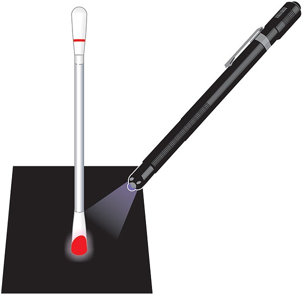 To activate the Beacon, the CertainT Beacon swab is used, which contains a matching DNA sequence. Once activated, the Beacon emits a signal that can be detected using a UV light. | Image courtesy of Applied DNA Sciences